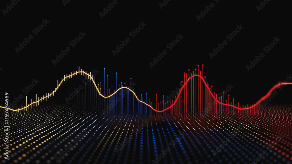 custom made wallpaper toronto digitalAbstract black background with Colorful charts and graphs with statistics to innovative analyze business potential and forecast future development of companies growth.