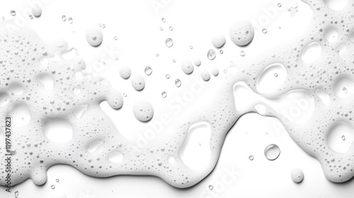Bubbly foam texture on transparent background