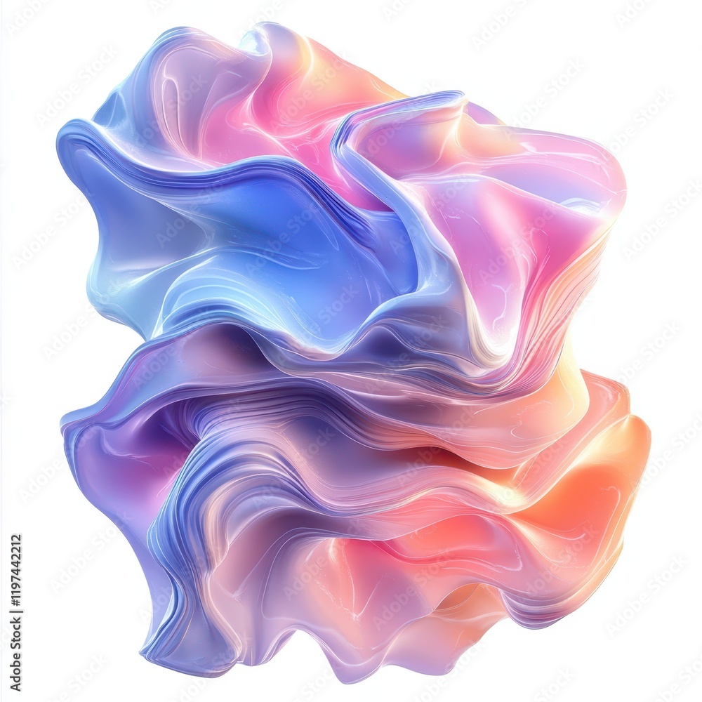 Obraz premium Abstract fluid design with colorful swirls and smooth curves