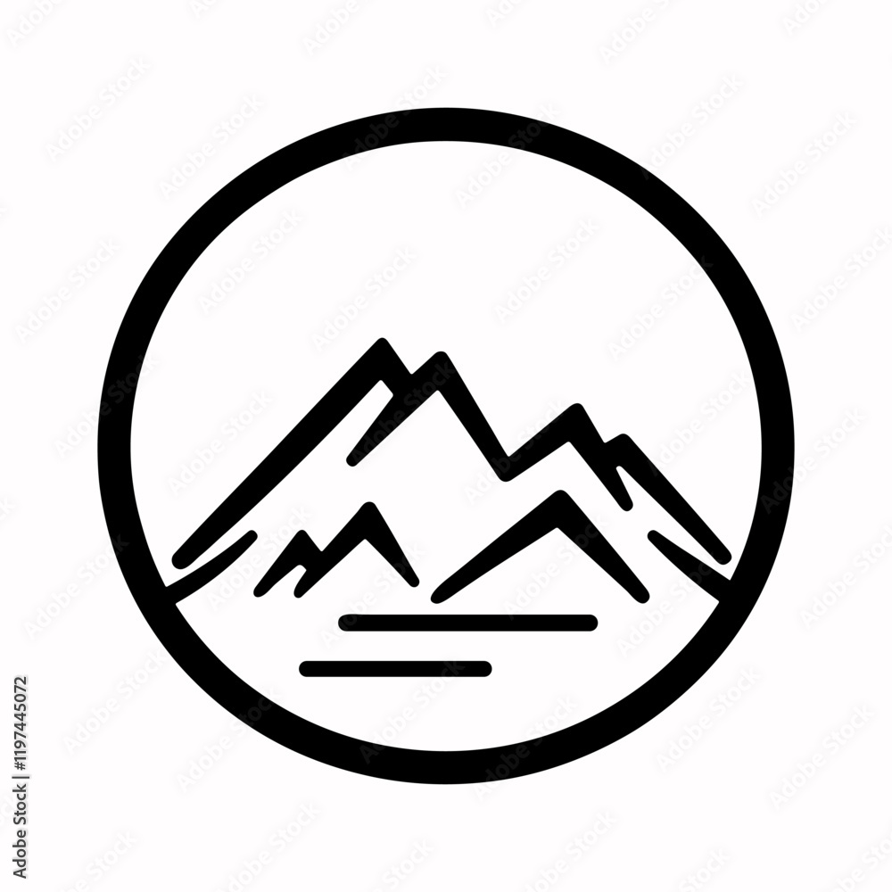 Travel logo design. Mountain silhouette on white background. Simple vector illustration Travel logo design. Mountain silhouette on white background. Simple vector illustration
