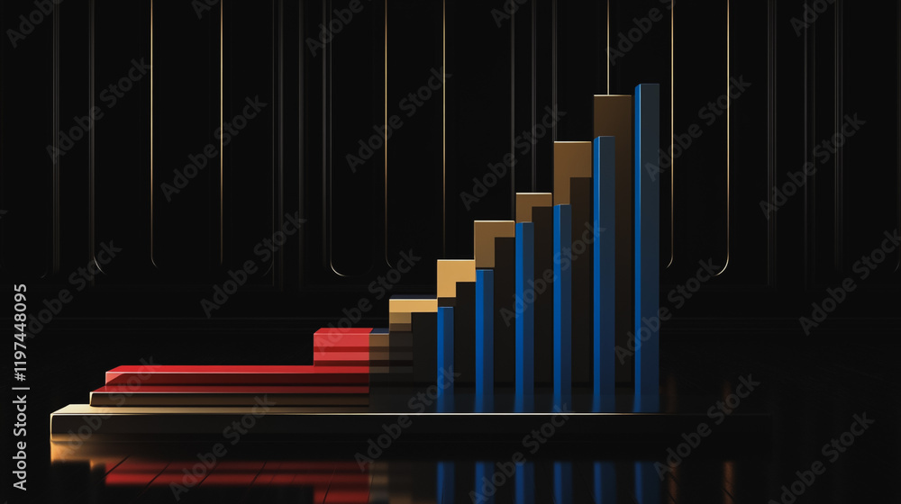 Abstract black background with Colorful charts and graphs with statistics to innovative analyze business potential and forecast future development of companies growth. Abstract black background with Colorful charts and graphs with statistics to innovative analyze business potential and forecast future development of companies growth.