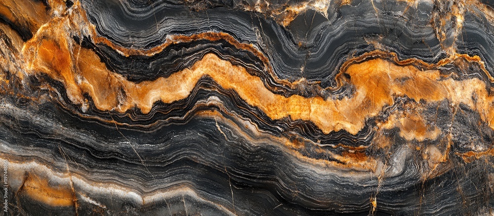 Black and gold onyx marble stone texture with intricate veining and space for text, overhead view highlighting rich colors and patterns Black and gold onyx marble stone texture with intricate veining and space for text, overhead view highlighting rich colors and patterns