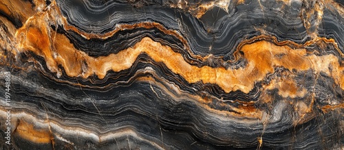 Wallpaper Mural Black and gold onyx marble stone texture with intricate veining and space for text, overhead view highlighting rich colors and patterns Torontodigital.ca