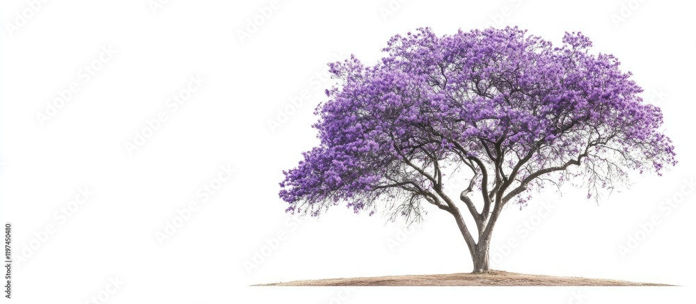 Obraz premium Isolated Bare Jacaranda Tree with Purple Flowers on White Background Offering Copyspace for Seasonal Nature Themed Designs