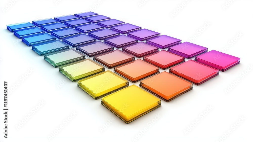 A vibrant gradient of colored squares arranged in a grid, creating an eye-catching visual effect that showcases a spectrum of hues. A vibrant gradient of colored squares arranged in a grid, creating an eye-catching visual effect that showcases a spectrum of hues.