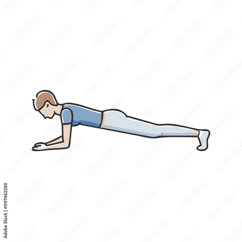 Obraz premium plank pose icon, plank pose vector illustration-simple illustration of plank pose, perfect for plank pose logos and themed design 