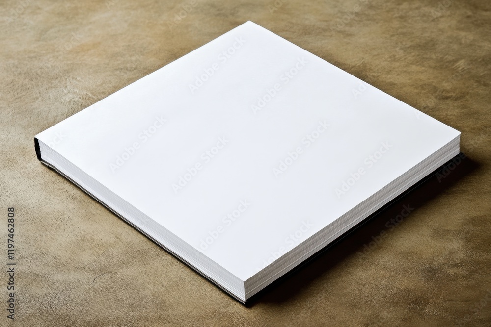 Blank sketchbook resting on a textured surface invites creativity and imagination for artists and writers alike Blank sketchbook resting on a textured surface invites creativity and imagination for artists and writers alike