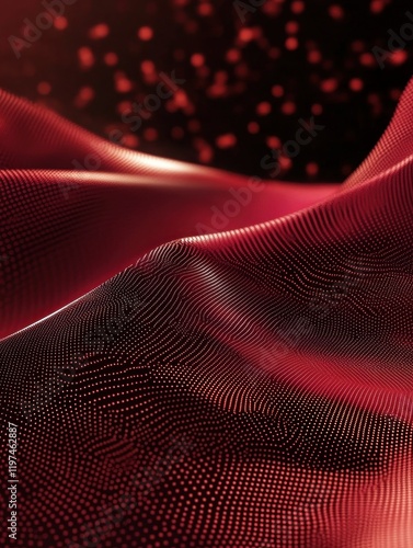 Shiny abstract futuristic hi-tech dotted line waves background. Vector design photo