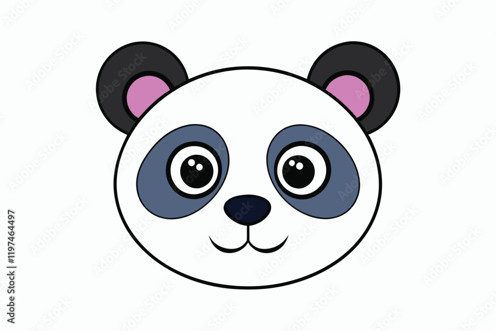 Animal Face Kawaii Vector art in Illustration on White Background Animal Face Kawaii Vector art in Illustration on White Background