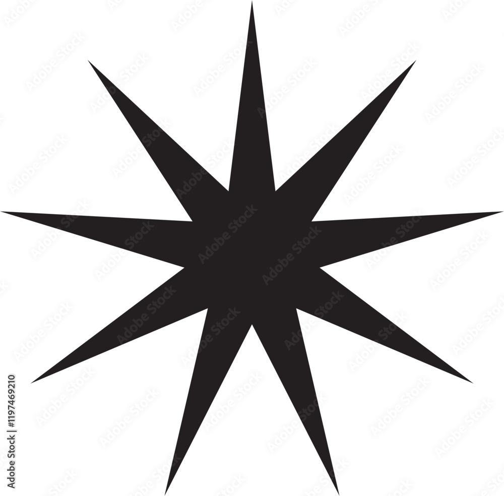 Black star shape vector, isolated svg, bubble icon Black star shape vector, isolated svg, bubble icon
