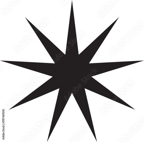Black star shape vector, isolated svg, bubble icon
