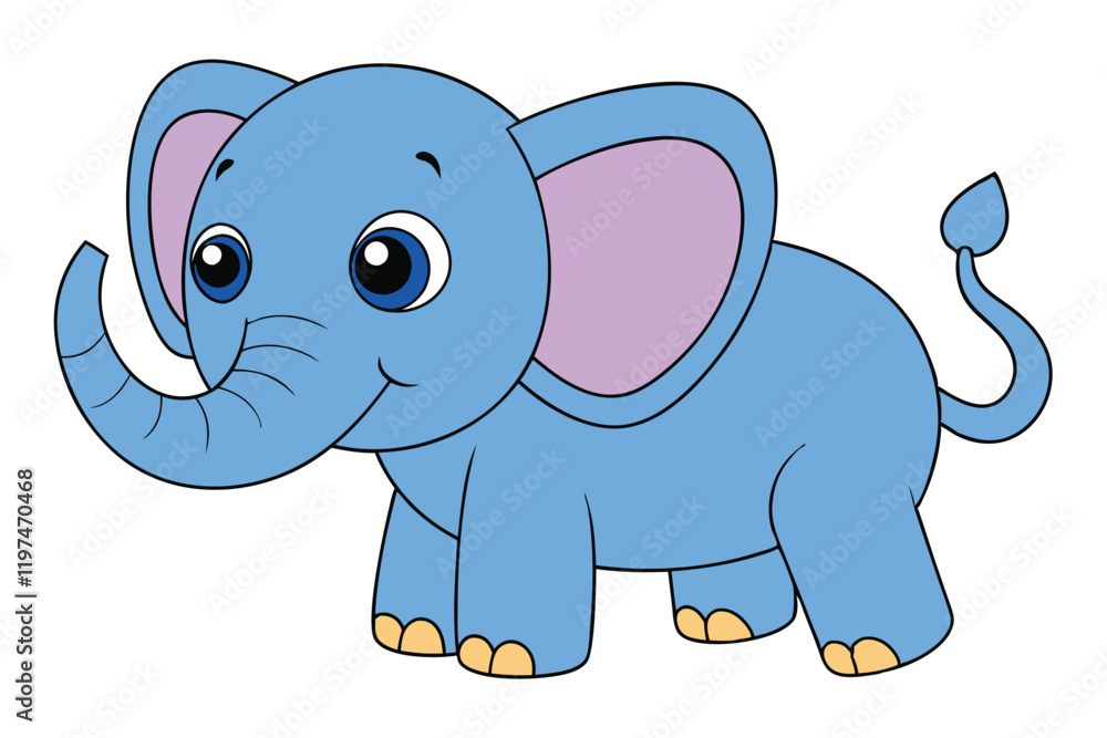 Fototapeta premium Cute Animal Kawaii Vector art in Illustration on White Background