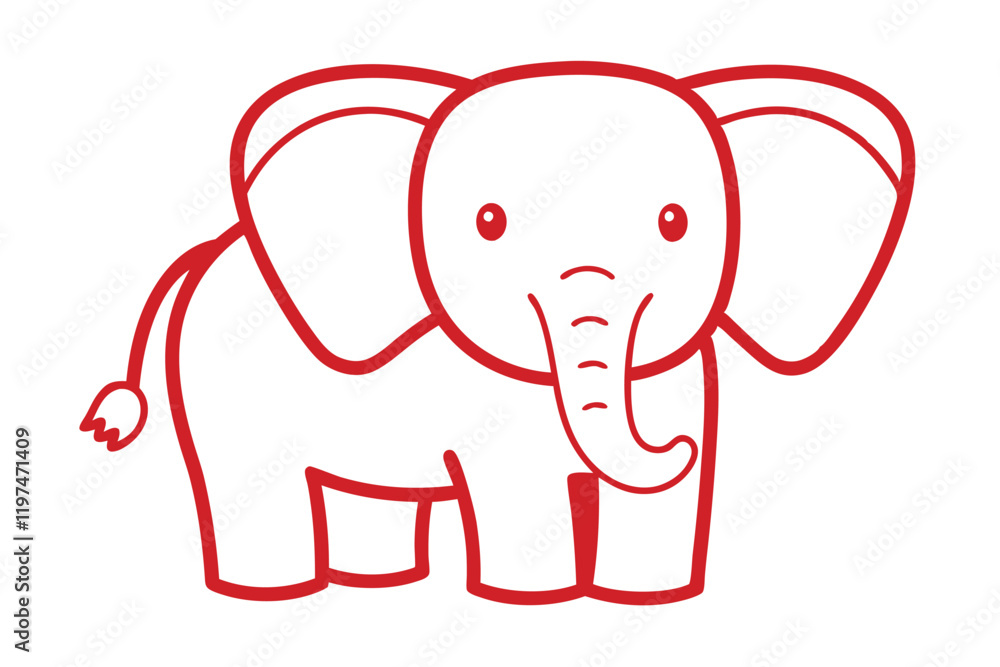 Fototapeta premium Cute Animal Kawaii Vector art in Illustration on White Background