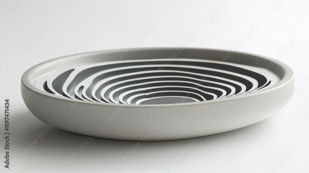 Elegant Minimalist Plate with Striped Design Elegant Minimalist Plate with Striped Design