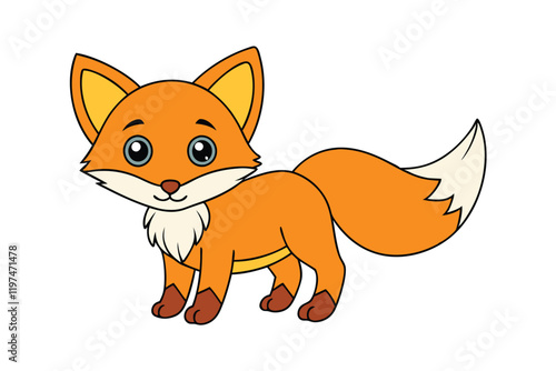 Cute Animal Kawaii Vector art in Illustration on White Background