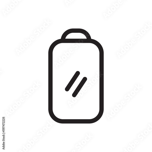 Battery icon representing power levels, energy status, or charging. Ideal for tech interfaces, apps, and digital projects. Clean and modern vector design.