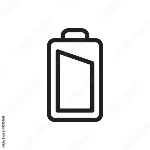 Battery icon showing a slight reduction in charge, indicating moderate power loss. Suitable for tech interfaces, apps, and energy-related status displays. Clean and modern vector design.