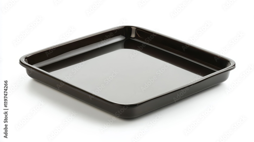 Black Square Baking Dish on White Background Black Square Baking Dish on White Background