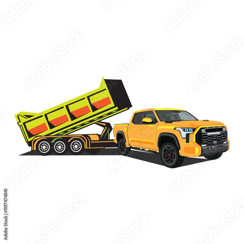 Junk removal truck, Pickup and roll off dumpster logo design, hauling logo