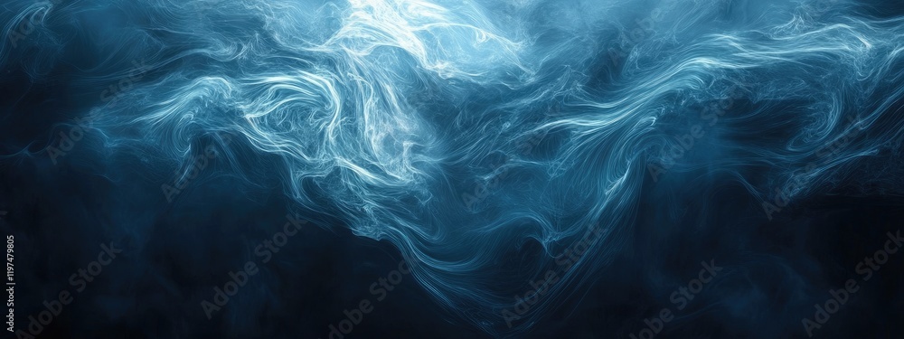 Blue Smoke Abstract Background with Soft Swirls and Copy Space for Text Blue Smoke Abstract Background with Soft Swirls and Copy Space for Text