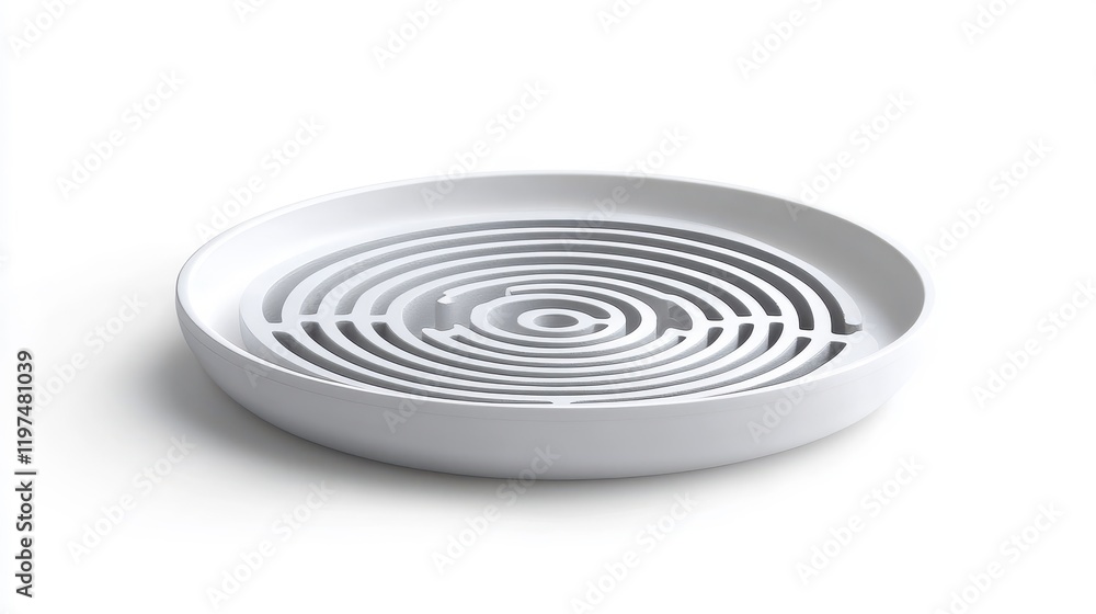 Elegant White Dish with Spiral Design for Home Decor Elegant White Dish with Spiral Design for Home Decor