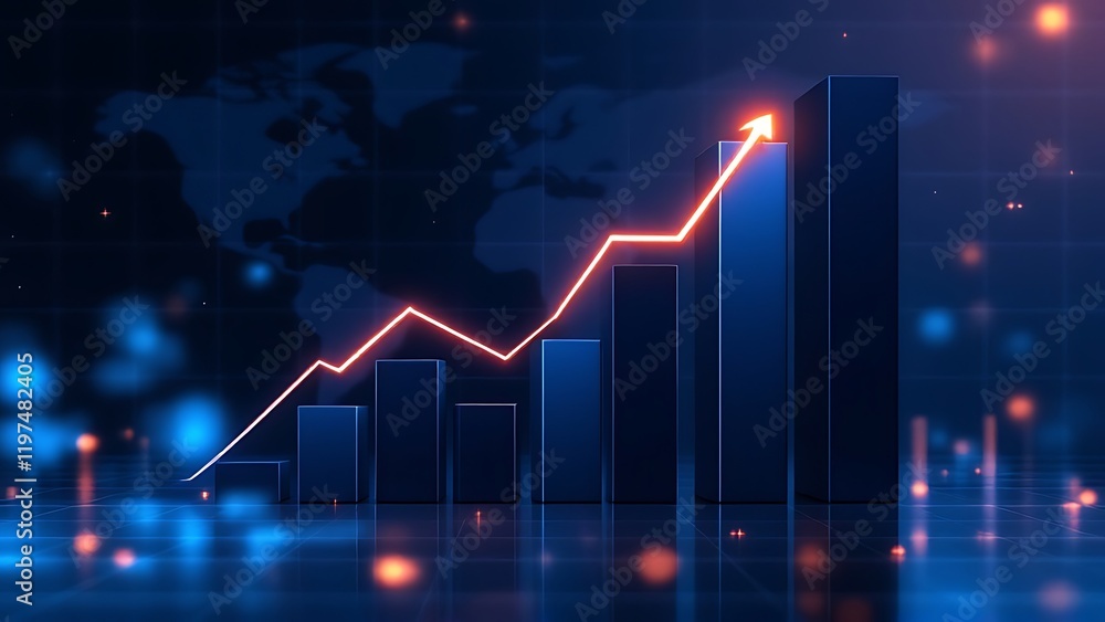 Market chart of business increase stock graph or investment financial data profit on growth money diagram background with success diagram exchange information. Market chart of business increase stock graph or investment financial data profit on growth money diagram background with success diagram exchange information.