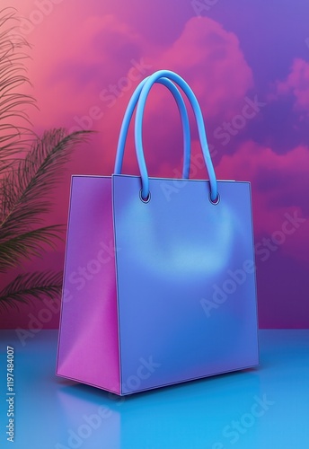 Wallpaper Mural Shopping bag on a colored background. Torontodigital.ca