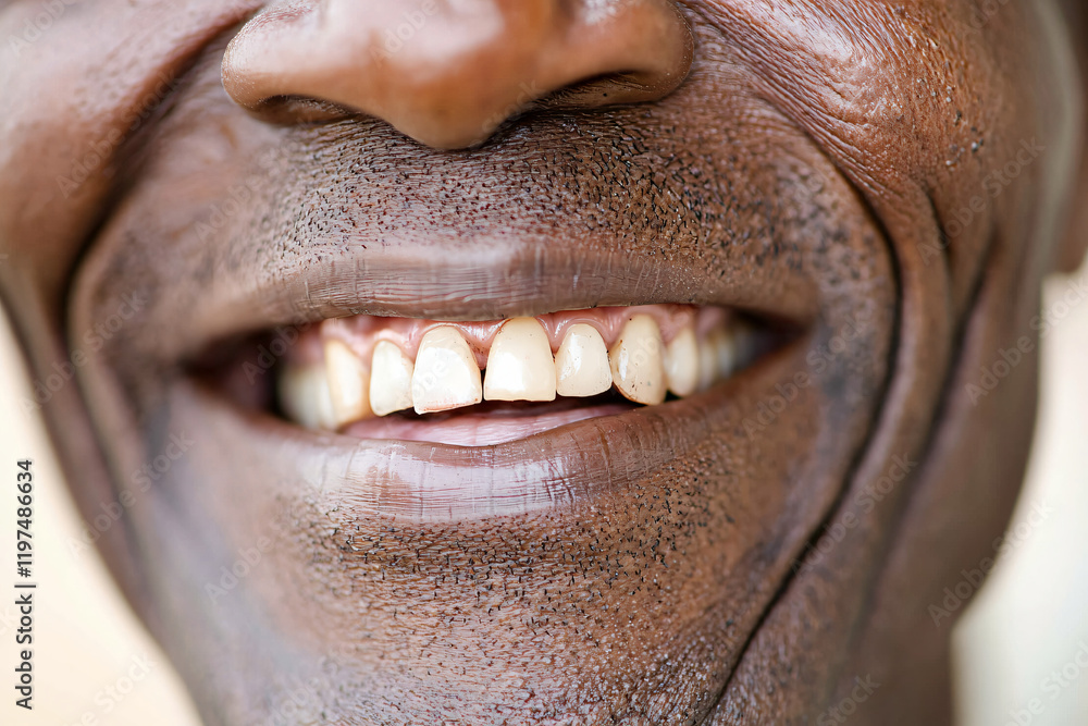 Obraz premium elderly patient's radiant smile, dental restoration