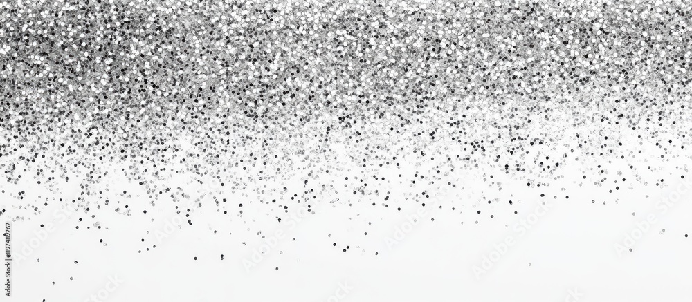 Obraz premium Shimmering silver glitter background with gradient effect and ample copy space for text placement