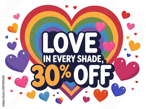 Rainbow Heart Love Sale Thirty Percent Off photo