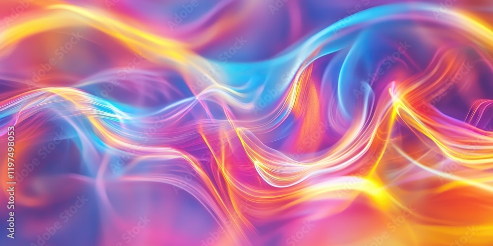 Holographic wave lines with shifting colors. Holographic wave lines with shifting colors.