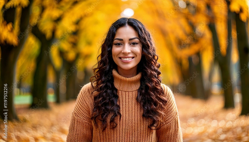 Portrait of a Woman with Fall Autumn Trees in the Background Portrait of a Woman with Fall Autumn Trees in the Background