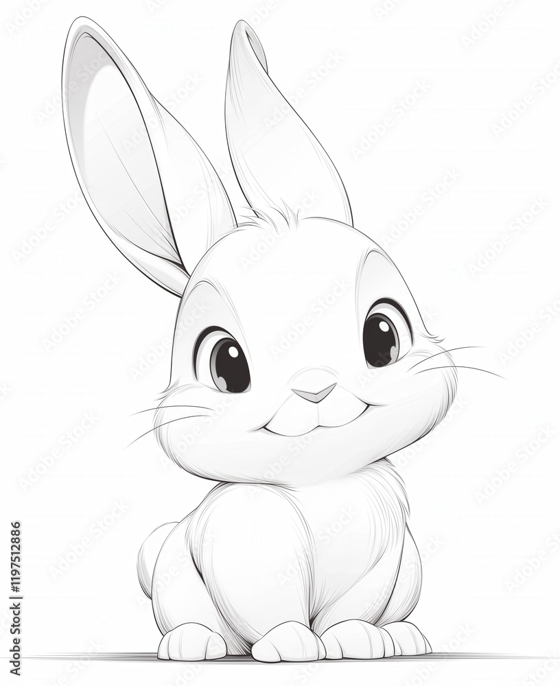 Obraz premium Coloring for children Easter bunny.