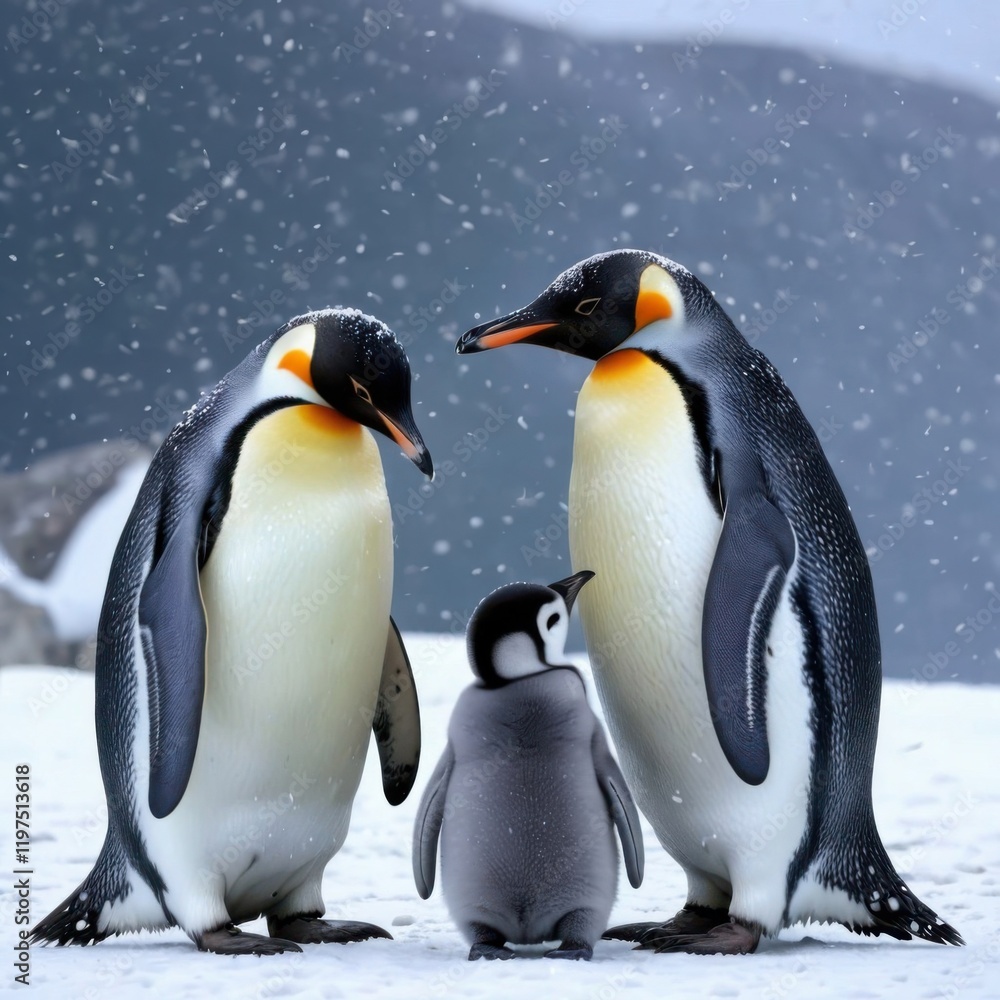 Fototapeta premium penguin on the snow