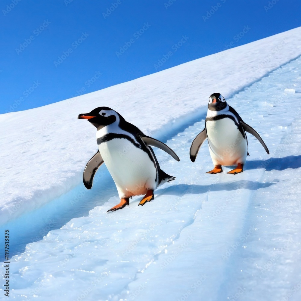 Obraz premium penguins on ice