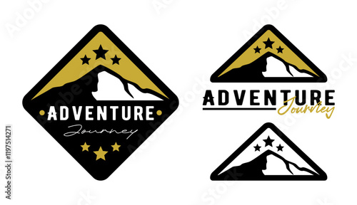 nature mountain logo for outdoor activity company. badge logo adventure template.