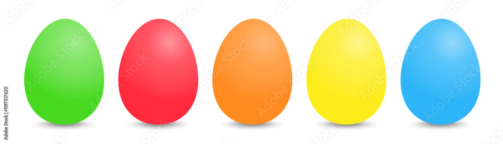 Set of colorful Easter eggs with a white background. Set of colorful Easter eggs with a white background.