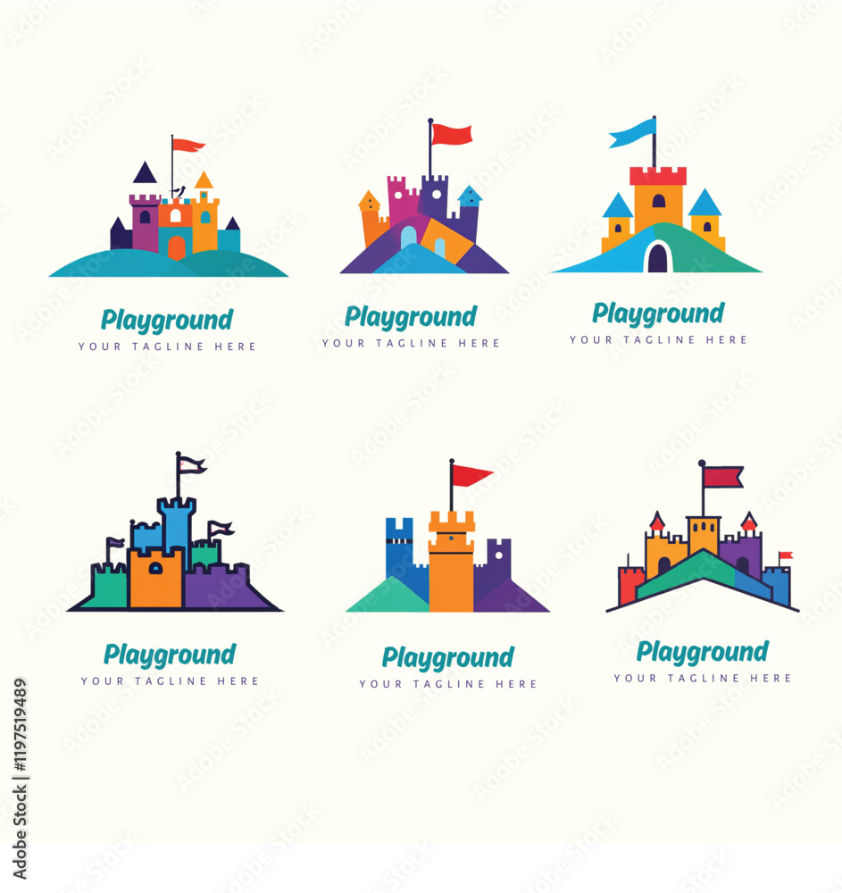 Obraz premium Kids Playground Logo, kids park, childcare