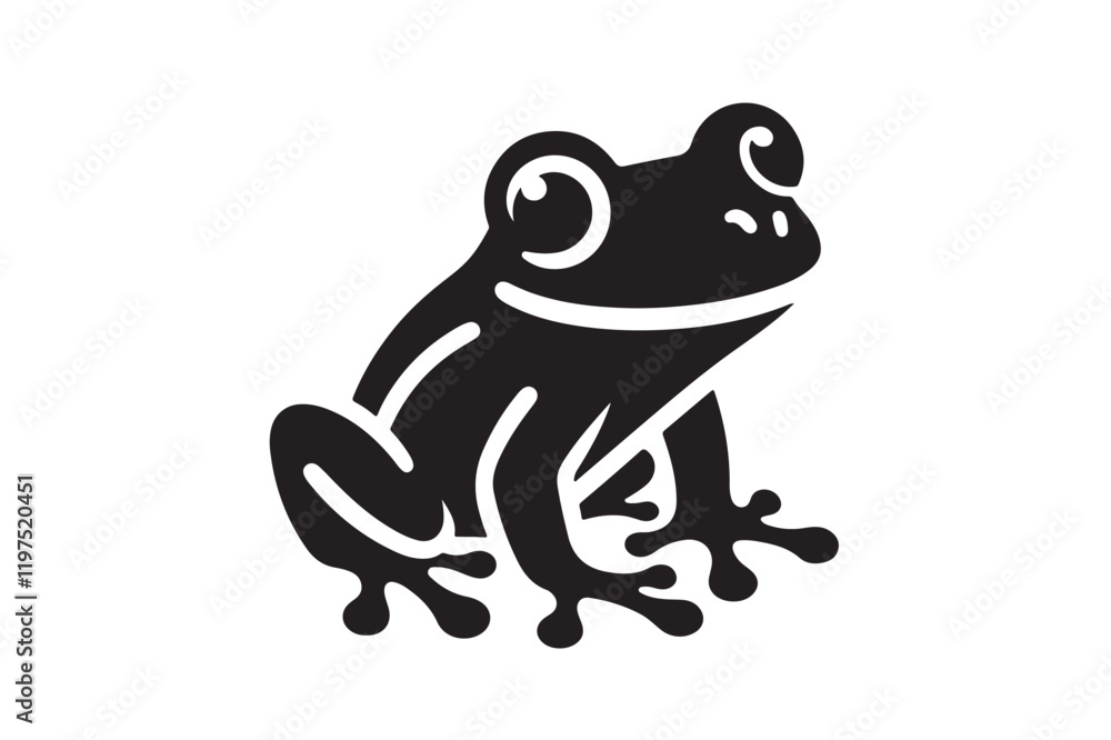 Frog silhouette icon silhouette illustration with white background 1 Frog silhouette icon silhouette illustration with white background 1