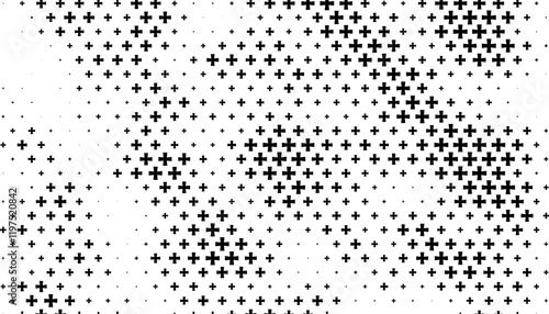 Smooth transition of geometric pattern. Black isolated on white background. Easily resized and recoloured at your discretion. Vector Format Illustration 