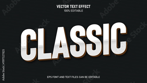 Classic 3d text editable text effect