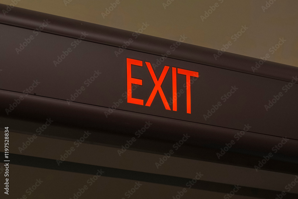 EXIT sign on the wall EXIT sign on the wall