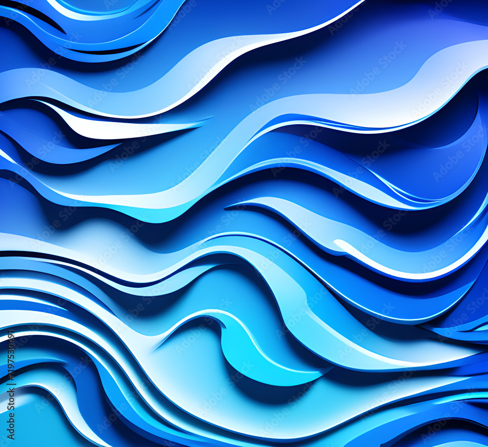 Fototapeta premium Waves on water. Nature background. Fashionable liquid design. Illustration for banners, flyers and presentations. generative ai
