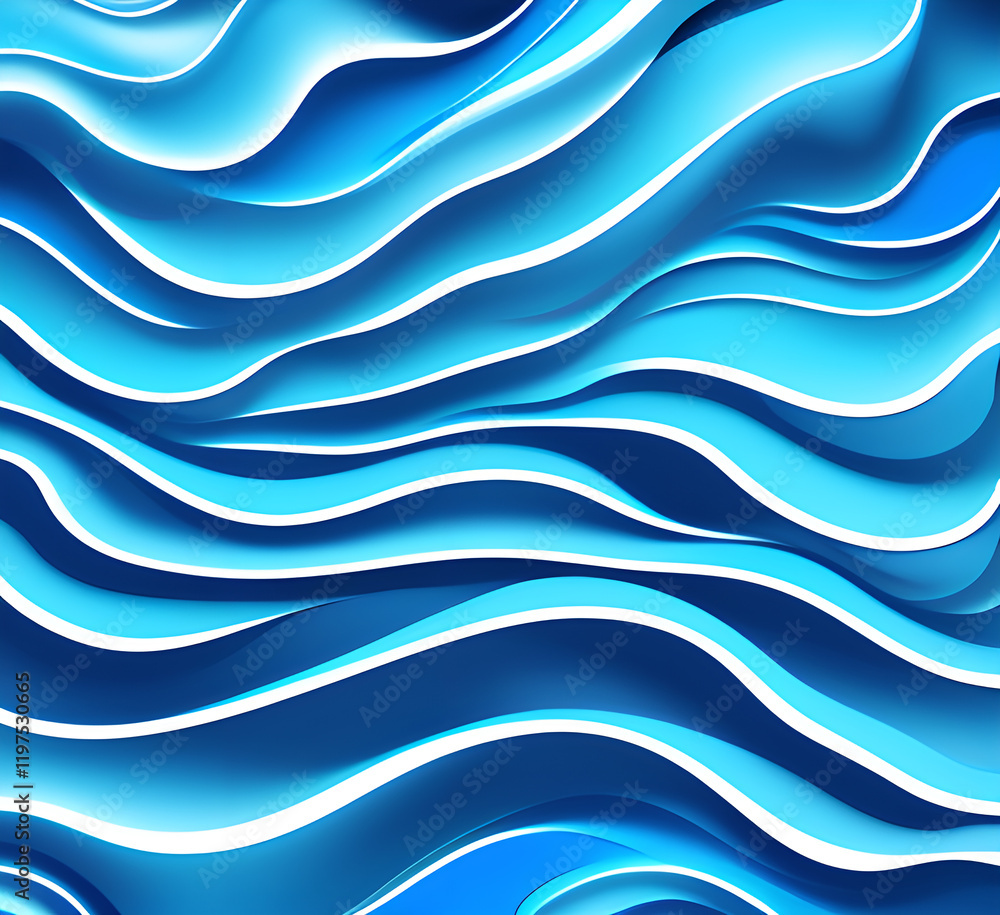 Obraz premium Waves on water. Nature background. Fashionable liquid design. Illustration for banners, flyers and presentations. generative ai
