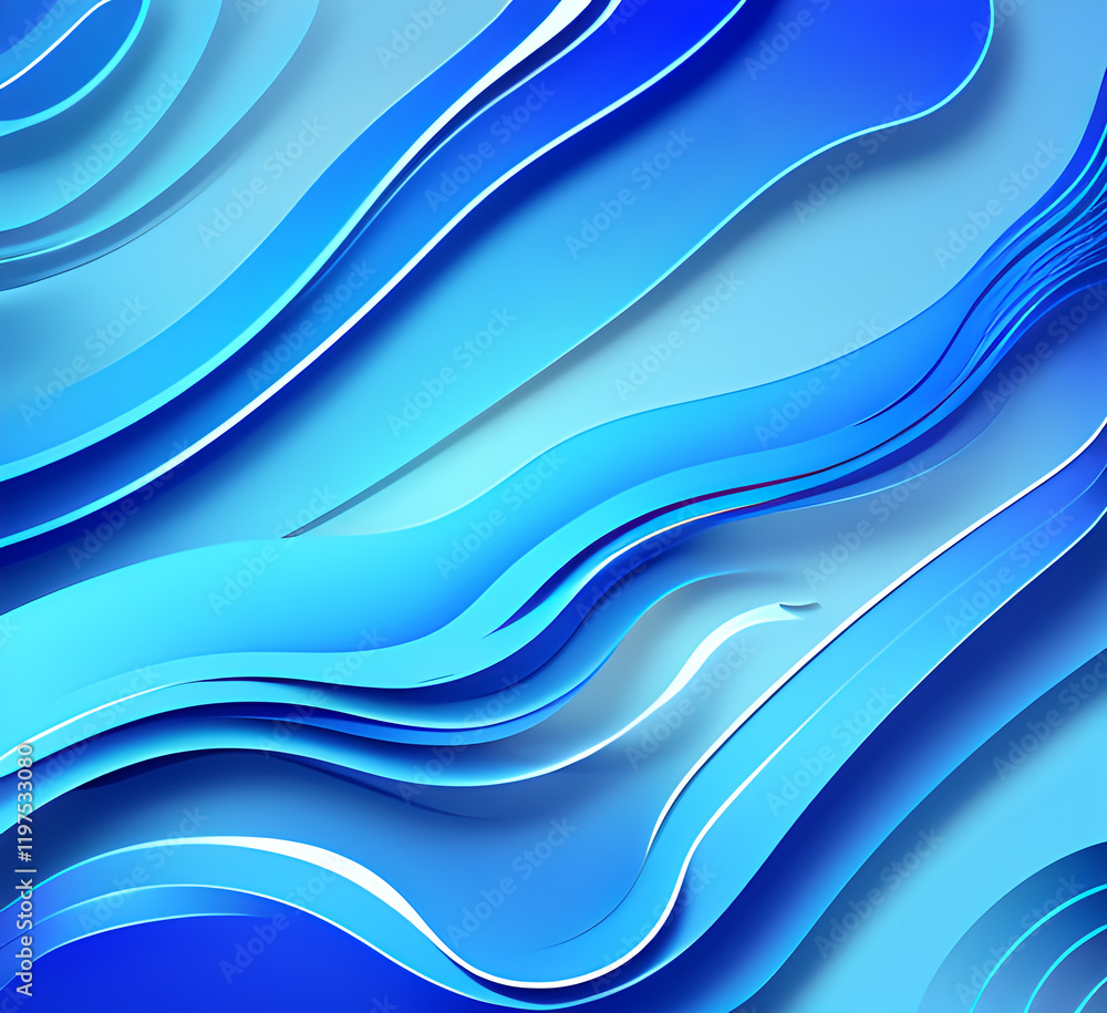 Fototapeta premium Waves on water. Nature background. Fashionable liquid design. Illustration for banners, flyers and presentations. generative ai