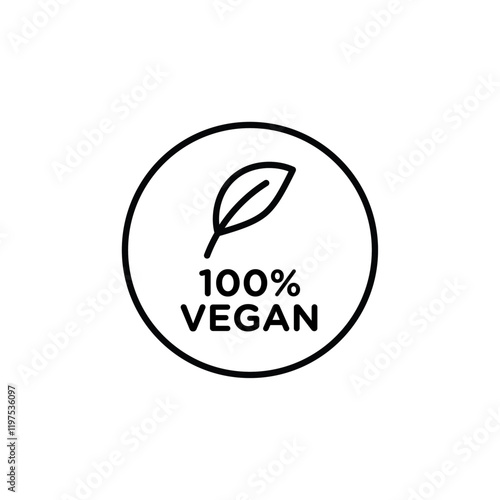 100% vegan icon Flat fill set collection