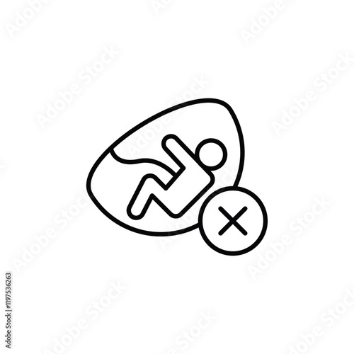 Abortion of fetus icon Flat fill set collection