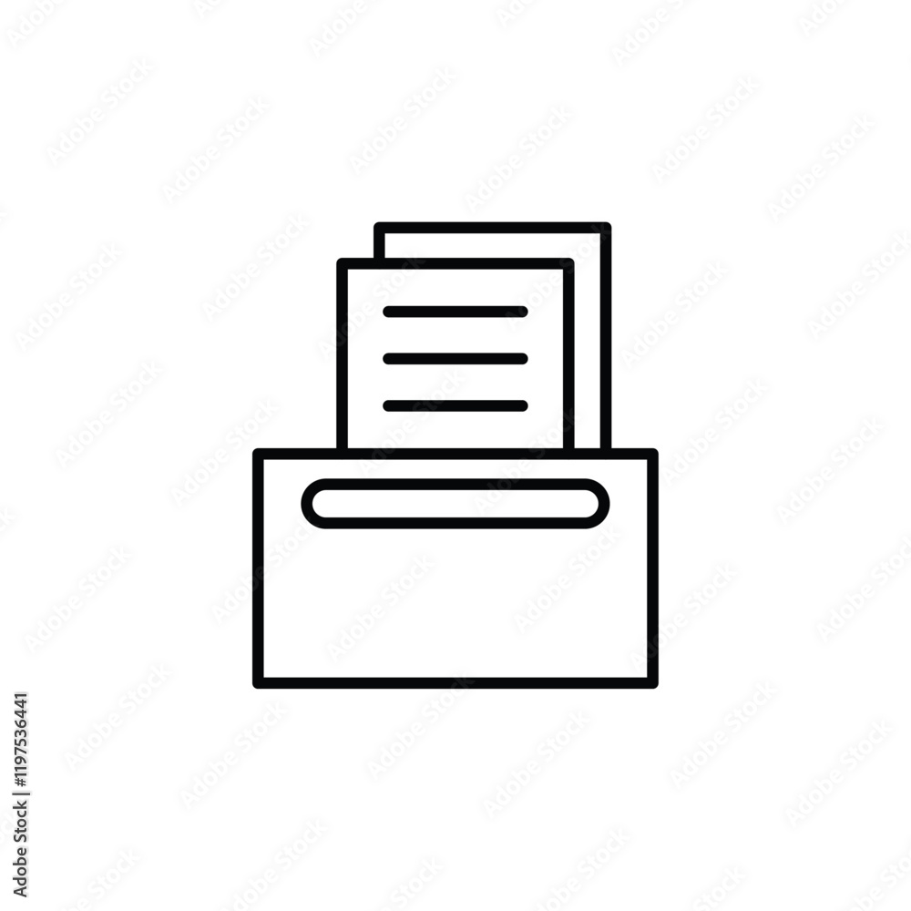 Archival box with documents icon Flat fill set collection Archival box with documents icon Flat fill set collection