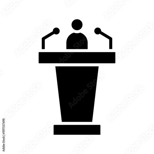 podium icon color editable on white background