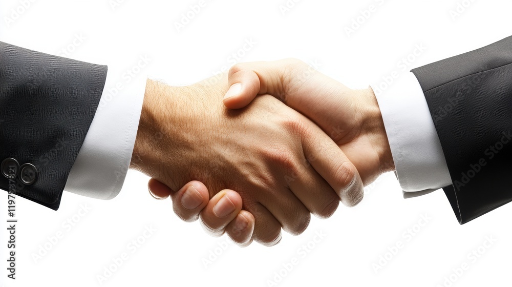 Two Businessmen Shaking Hands Symbolizing Partnership and Trust Two Businessmen Shaking Hands Symbolizing Partnership and Trust